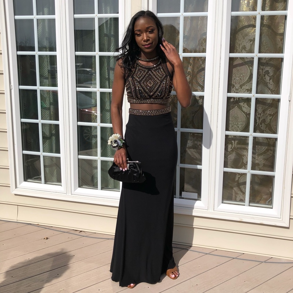 Faviana Two-Piece High Neck Prom Dress